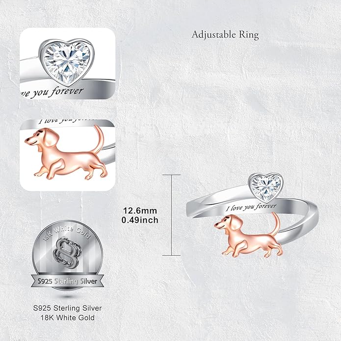 Highland Cow Ring 925 Sterling Silver Adjustable Ring Birthstone Ring Engraved Name Highland Cow Gifts Jewelry for Women