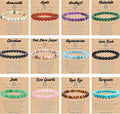 12 PCS 8mm Semi-Precious Gemstone Beaded Bracelets Natural Crystal Bracelets for Women Men, Round Gemstones Stretch Bracelet, Yoga Bracelets Jewelry Gifts