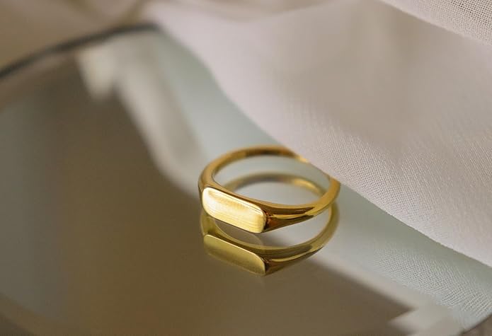 Elegant 18K Gold Plated Stainless Steel Ring – Fine Metal-Plated Jewelry with Durable, Scratch-Resistant Design for Daily Wear & Special Occasions