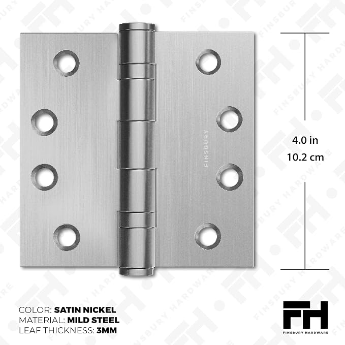 Door Hinge Ball Bearing 4 x 4 Inches Solid 304 Steel Durable Heavy Duty - Image 2