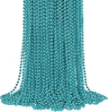 YAXINRUI 72 PCS Teal Bead Necklaces, Teal Mardi Gras Beads, 33 Inch Round Beaded Necklaces School Spirit Day Necklace for Mardi Gras Party Christmas Festive Events, Party Favors