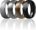 ThunderFit Silicone Rings for Men - 7 Rings / 4 Rings / 1 Ring Step Edge Rubber Wedding Bands 10mm Wide - 2.5mm Thick