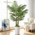 5ft Artificial Palm Tree Indoor Plant，Triple Faux Tropical Areca Floor Plant in by EOOIOGARDEN
