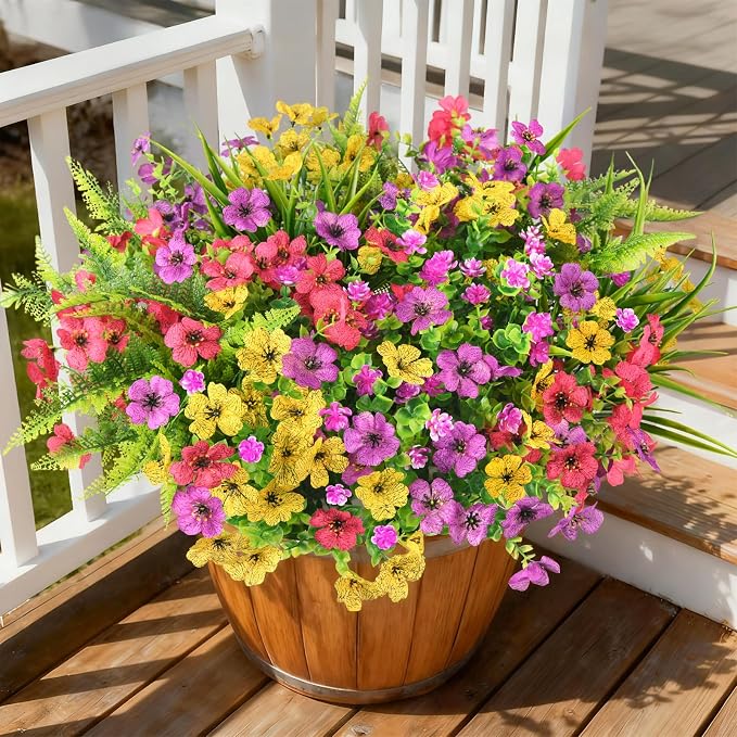 INQCMY Artificial Flowers for Outdoor Faux Plants Fake Flowers Spring Decor | by INQCMYPlantRack