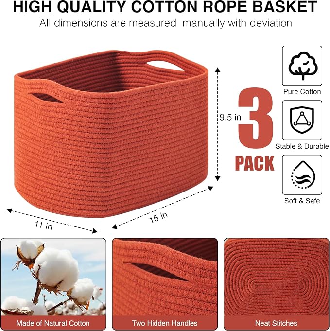 ICERZCZ Storage Baskets for Organizing, Storage Basket for Shelves, Toy Towel - Image 3