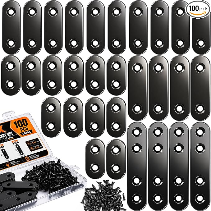 100PCS Stainless Steel Mending Plate, Heavy Duty Straight Metal Mending Plates by Unknown