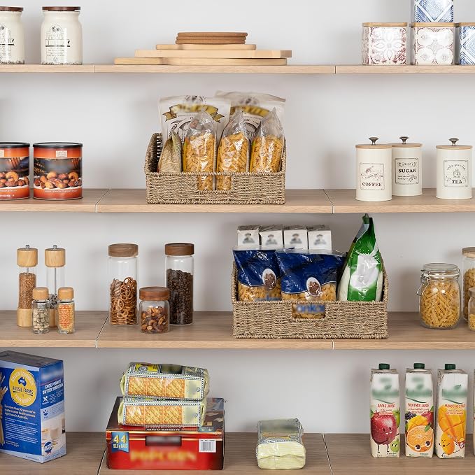 StorageWorks Pantry Baskets for Organizing, Seagrass Storage Baskets, Wicker - Image 3