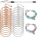 20PCS Snake Chain Charm Bracelet with Bracelet Helper Adjustable Snake Bracelet Chains with Lobster Clasp Extender Chain for Women DIY Jewelry Making Supplies
