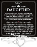 Daughter Infinity Heart Bracelet, Daughter Jewelry Gift From Mom or Dad with Message Card and Box Meaning