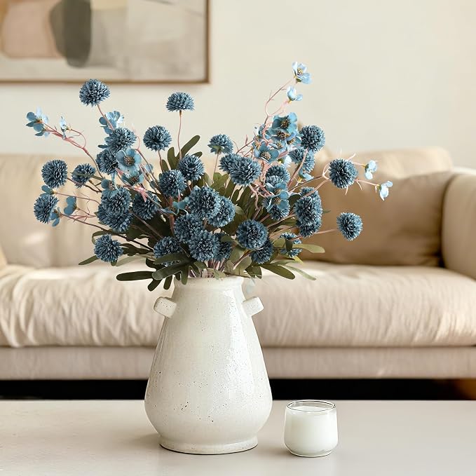 Fake Kiku Flowers, Faux Silk Pompon Mums Artificial Flowers, Chrysanthemum - Image 8