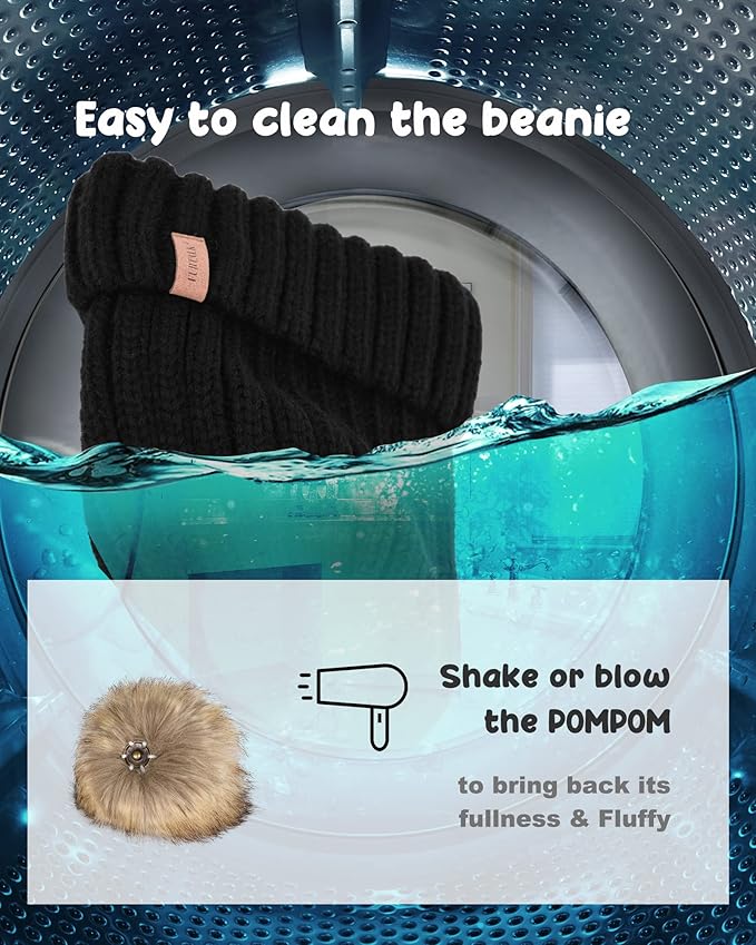 FURTALK Kids Winter Hat Toddler Knitted Beanie with Faux Fur Pom Poms for Baby Girls Boys