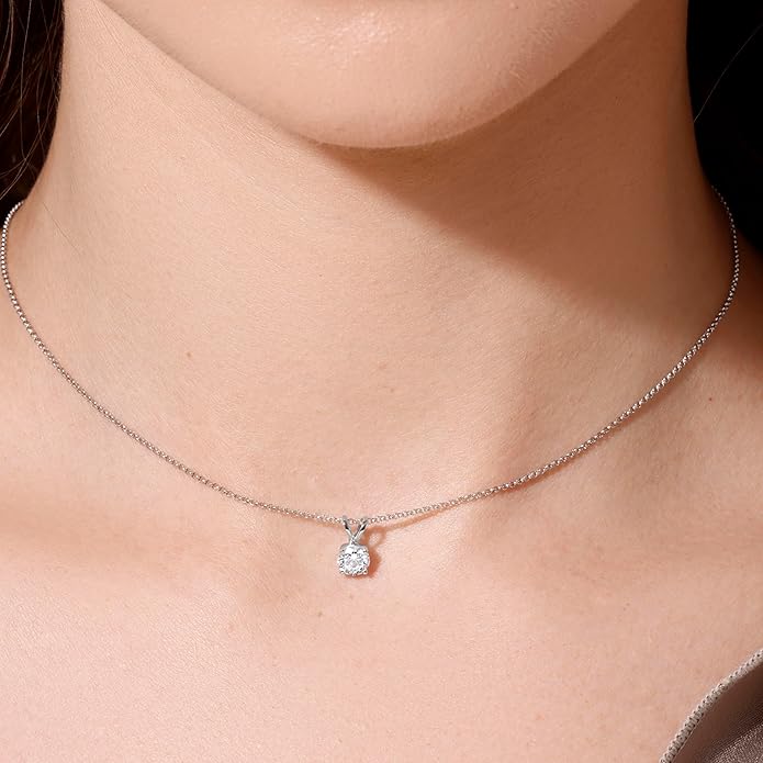 14K Yellow/White Gold Pendant Necklace With 0.50-1.00 TCW Lab Grown Diamond in Pear/Round Shape (E-F Color, VVS-VS), Adjustable Length from 15"-16.5", IGI Certified, Necklaces For Women, Gift For Her