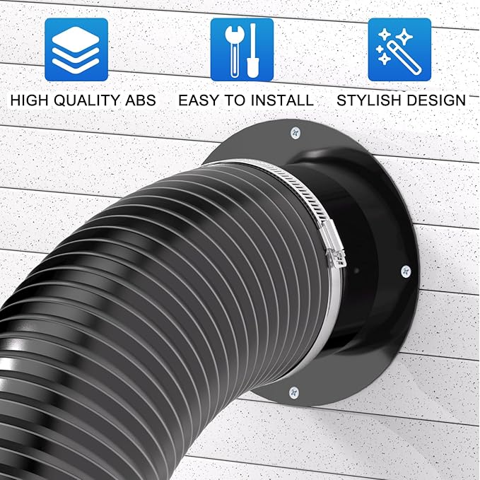Hon&Guan 3 Inch Duct Connector, Plastic Duct Flange Vent Systems 3 Flange - Image 2