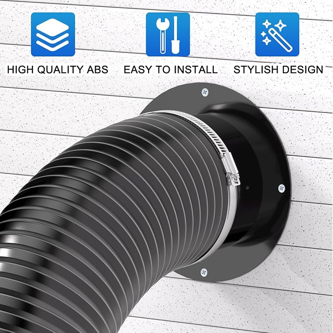 Hon&Guan Duct Connector Flange 6 Inch, Plastic 6 Inch Dust Collection Fittings - Image 2