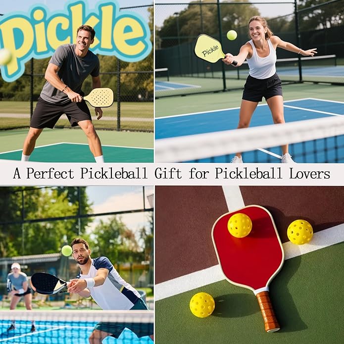 Natural Stone Adjustable Braided Beaded Pickleball Bracelet Charm Jewelry - Sports Lover Pickleball Gifts for Women Men Teens Friends