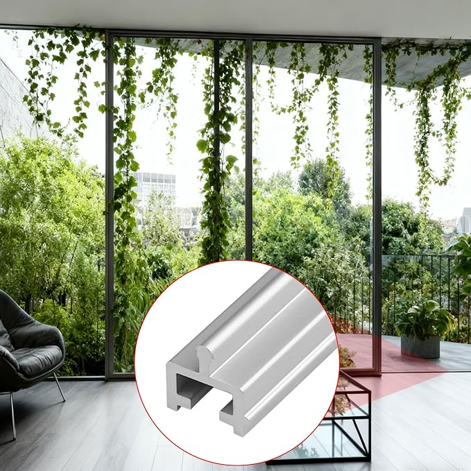 96" in 2 Sections of 48" Aluminum Sliding Screen Door Track, Sliding Door - Image 7