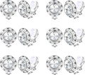 FIBO STEEL Clip on Halo Earrings Rhinestone Earrings Crystal Earrings for Women Round Acrylic Stone Inside Dance Competitions Stage Opera Performance Wedding Party Jewelry