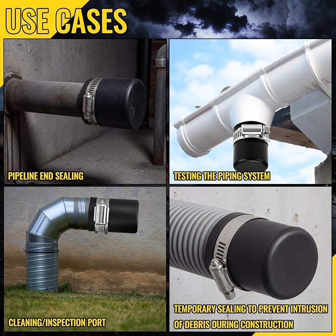 6 Pack 1-1/2 Inch Flexible PVC Pipe Cap - Image 6