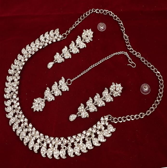 Touchstone Indian wedding jewelry set gold traditional necklaces for women statement rhinestone sets hollywood glamour style crystal stone bridal costume golden necklace
