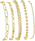 Gold Bracelets Set for Women Stack, Dainty Thick Bracelets Stack for Women Trendy, Simple Thin Gold Plated Cuff Stackable Bracelets With Beaded Cuban Paperclip Snake Rope Bangle Hand Chain Jewelry Gifts for Women Non Tainish