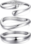 Chunky Bangle Bracelets for Women, Dainty 14k Gold Plated Big Stackable Bangles Set, Trendy Statement Women's Cuff Bracelet Stack Waterproof Chunky Bracelets Jewelry Gifts