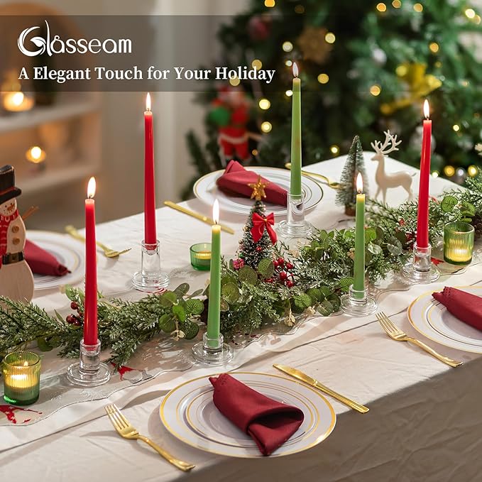 Glasseam Glass Taper Candle Holders, Christmas Decorations, Wedding Table - Image 4
