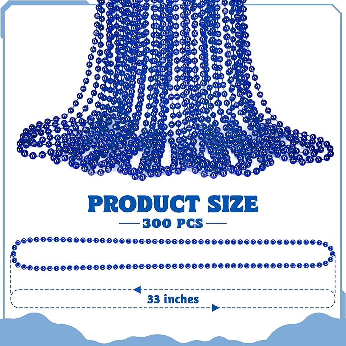 300PCS Mardi Gras Beads Bulk, Mardi Gras Beads Necklace, Parade Throw Accessories Set Decorations Party Supplies