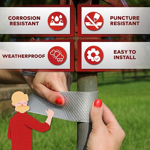 XFasten Super Waterproof Aluminum Butyl Tape, 4-Inch x 16-Foot, Aluminum Foil - Image 2