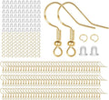 925 Sterling Silver Earring Hooks, 750PCS Gold Earring Hooks Kit 250PCS/125Pairs Hypoallergenic Ear Wires Fish Hooks with 250 PCS Gold Open Jump Rings and 250PCS Rubber Ear Backs for Jewelry Making