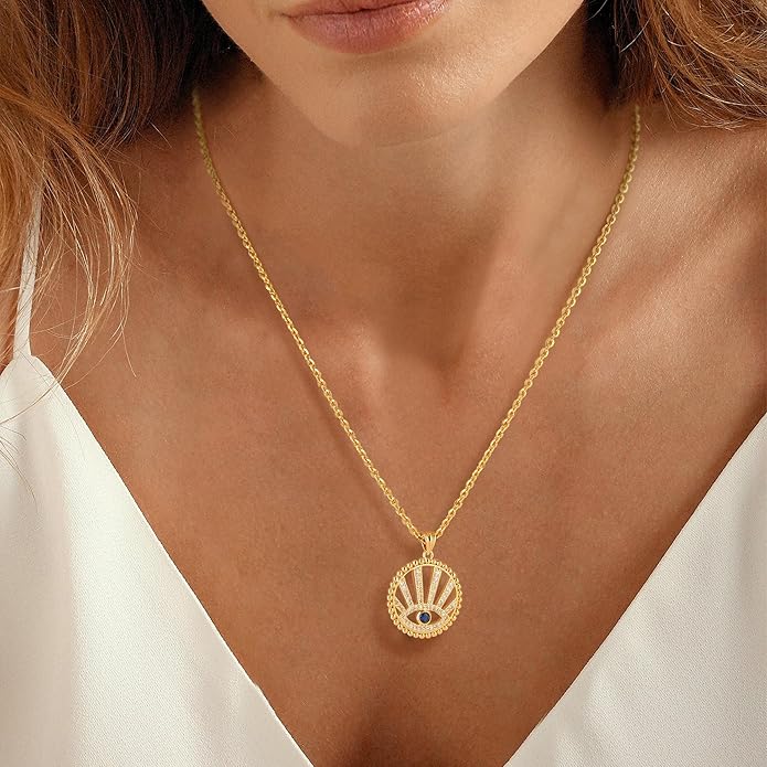 Valloey Rover Dainty Gold Necklace for Women-14K Gold Plated Simple Pendant Circle Necklace Charm Statement Long Necklaces for Women Jewelry Gifts