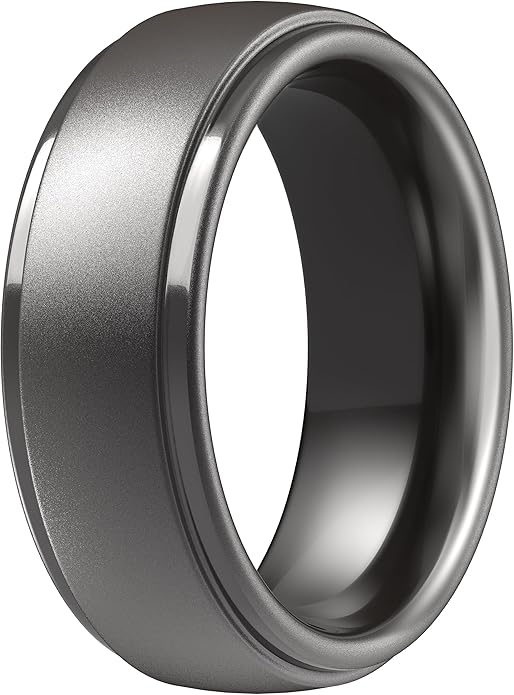 ThunderFit Silicone Rings for Men - 7 Rings / 4 Rings / 1 Ring Step Edge Rubber Wedding Bands 10mm Wide - 2.5mm Thick