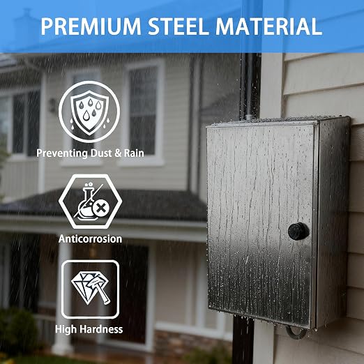 Electrical Enclosure 24x16x8, 304 Stainless Steel Enclosure IP66 Waterproof and - Image 3