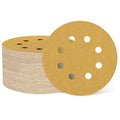 HARFINGTON 100Pcs 5Inch Sanding Discs 60Grit Yellow Aluminum Oxide 8 Hole | by HARFINGTON