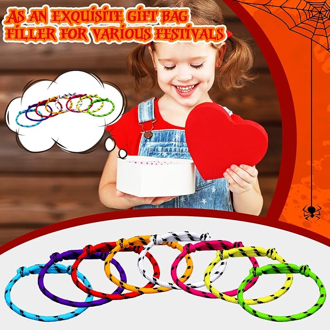 Remerry 168 Pcs Friendship Bracelets Adjustable Woven Rope Bracelets Bulk Valentine's Day Birthday Party Favors & Goodie Bag Stuffers, 8 Assorted Colors(Bright Colors)