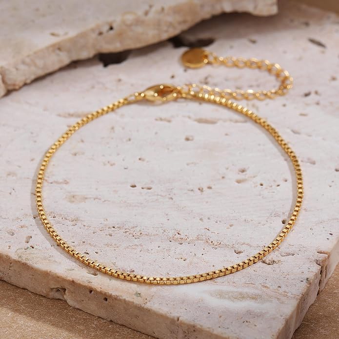 SLOONG Valentines Day Gifts for Her Gold Pearl Bracelets, 18K Real Gold Plated Dainty Stackable Snake Chain CZ Heart Pendant Bracelets, Layered Waterproof Jewelry Gift for Women Adjustable 6"+2"