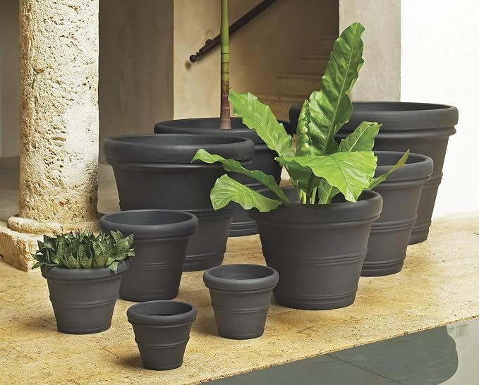 Crescent Garden Brunello Planter, Classic Rolled-Rim Plant Pot, Indoor/Outdoor - Image 2