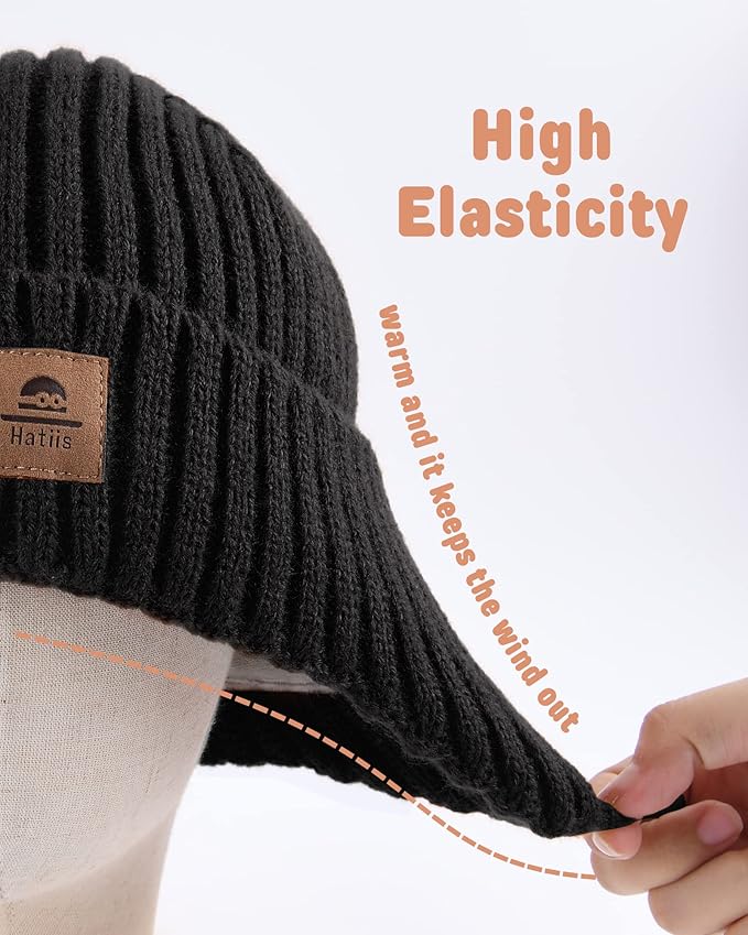 Baby Beanie Fleece Lined Toddler Winter Hat with Ear Flaps Little Girls Boys Warm Hats Cute Beanies for Kids