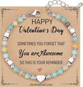 TONY & SANDY Tiny Beaded Bracelets for Women, Sometimes You Forget You're Awesome Gift, Unique Gifts for Women, Mom, Daughter, Wife, Coworker, Best Friend, Bestie, Granddaughter