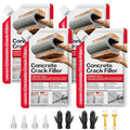 Concrete Crack Filler 4-Pack 4.4LB Grey | Self-Leveling, High Elasticity Cement by CtopoGo
