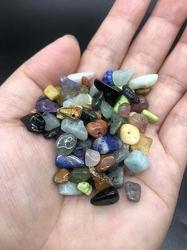 Yephac Gemstone Beads Natural Irregular Shaped Stone Chips Crystal Energy Healing Power for Jewelry Making(24 Materials-2)