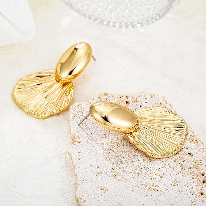 Gold/Silver Shell Dangle Earrings for Women Seashell Drop Dangle Earrings Ocean Beach Earrings Summer Jewelry