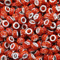 200Pcs Rhinestone Large Hole Beads Spacer Beads Orange European Craft Big Beads Large Hole Rhinestones Lampwork Murano Bead Fairy Wand Garden Beads for DIY Bracelet Necklace Jewelry Making Supplies