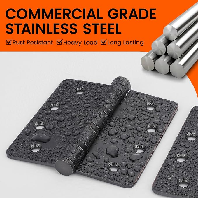 3Pack Haidms Oil Rubbed Bronze Door Hinges Heavy Duty Door Hinges Oil Rubbed - Image 3