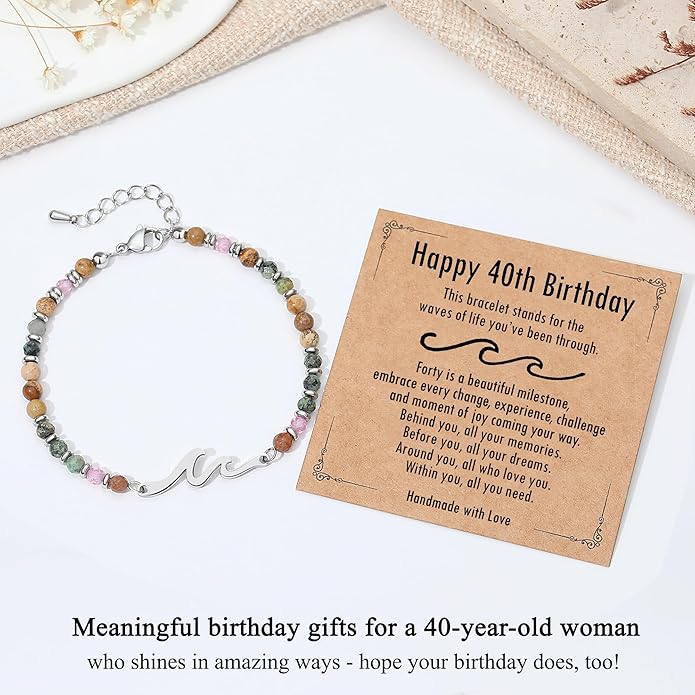 TONY & SANDY Friend Gifts for Women, Unique Valentine's Day Gifts for Her, Sister Gifts from Sister, Wave Bracelet, Christmas Birthday Gifts for Women, Bestie Friendship Bracelets