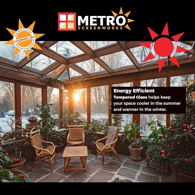 Metro Screenworks Framed Tempered Glass Panel, 24-1/2" x 6-1/4", Almond | - Image 4