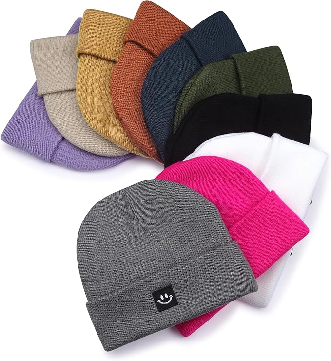 MaxNova 2 Pack Baby Beanie Fleece Lined Knit Toddler Hat for Girls Boys 0-8 Years