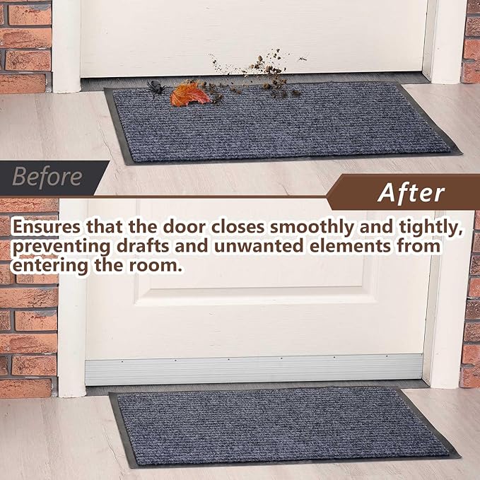 Yaocom 1 Pack U Shape Screw on Under Door Seal 36 Inch Aluminum and Rubber Door - Image 5