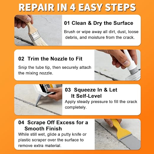 Concrete Crack Filler – Self-Leveling Cement Crack Repair Sealant, Waterproof & - Image 8