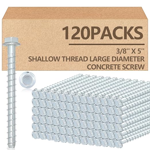 Tandefio 120 Pack 3/8 x 5 Concrete Anchors and Screw Kits Galvanized | Large by Tandefio