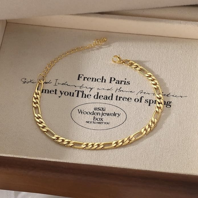14K Gold Anklets for Women Waterproof Rhinestone Ankle Bracelet Layered Cuban Link Chain Diamond Anklet Beach Jewelry for Women